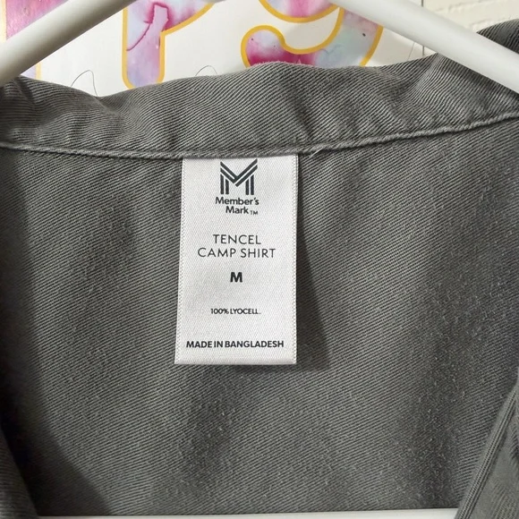 Tencel Camp Short Sleeve Button-Up Shirts - Black/Olive (2 shirts) - Picture 6 of 7